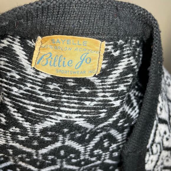 XS/s VTG 60s Billie Jo Sportswear Knit Sweater Sayelle Cardigan No Buttons - Picture 7 of 15